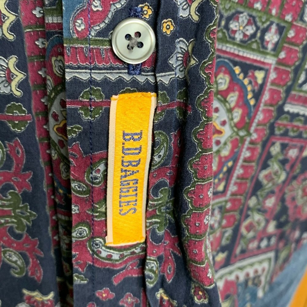 BD Baggies Mens Multicolor Regular Button Front Paisley Shirt Size Medium - Picture 3 of 4